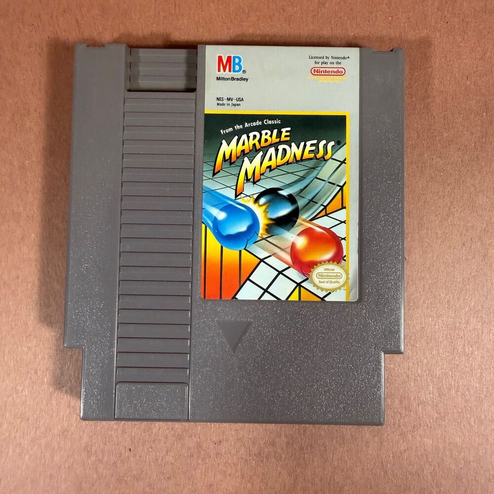 Marble Madness Puzzle Nintendo NES Milton Bradley NTSC 1985 Cartridge